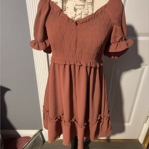 Inspired Hearts Mauve Mini Dress with Ruffle Details